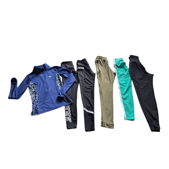 6 LOT Victoria Secret Gymshark Old Navy Athletic Wear Leggings‎ 3/4 Zip XS - Picture 1 of 13